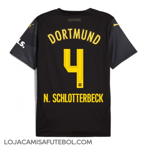 Camisa de Futebol Borussia Dortmund Nico Schlotterbeck #4 Equipamento Secundário 2024-25 Manga Curta